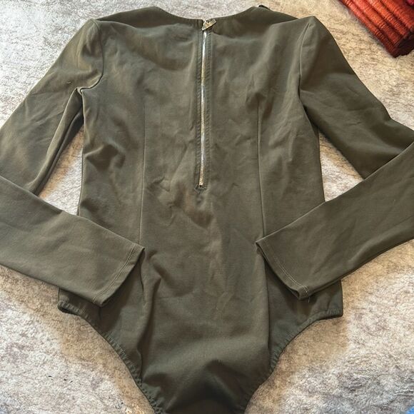 NUDE Green Bodysuit One Piece Fitted Design large - Picture 7 of 7